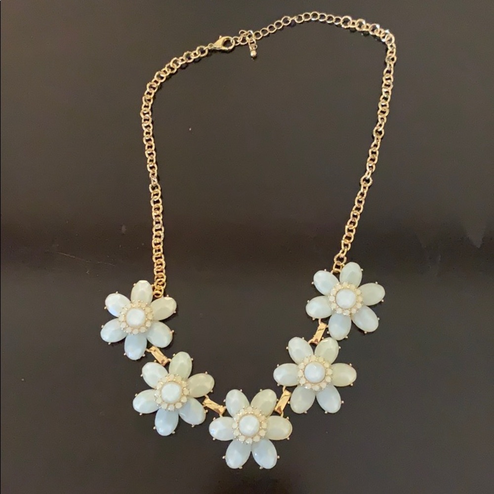 Baby blue gold plated necklace